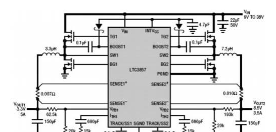 基于LTC3857/-1双输出同步降压型控制器延长汽车电池运行时间设计方案