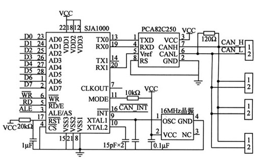 基于ATmage128 8位单片机和GP2D12红外测距传感器+SJA1000+PCA82C250实现自平衡机器人系统的设计方案