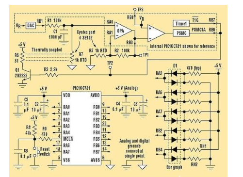 基于薄膜铂电阻温度传感器和PIC16C781微处理器降低热线风速计的应用成本方案