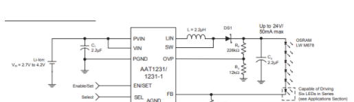 AnalogicTech传导升压DC/DC转换器AAT1231的性能特点及应用
