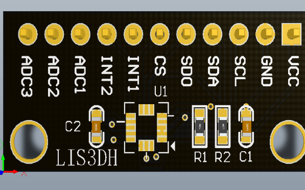 LIS3DSH三轴高分辨率 加速度计 传感器模块LIS3DH 三轴加速度（原理图+PCB）