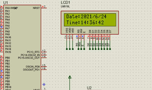 基于stm32的DS1302时钟proteus仿真