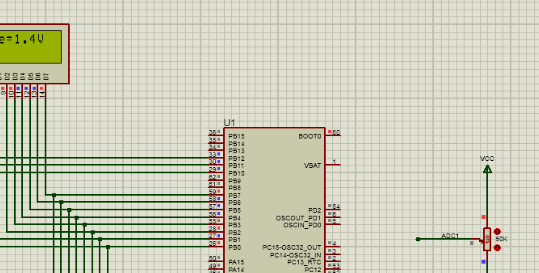 基于STM32数字电压表液晶1602显示(proteus仿真+源程序)