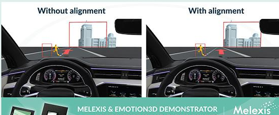 Melexis 和 emotion3D 通力合作，在单个摄像头中集成了 DMS 和 HUD 动态对象校正
