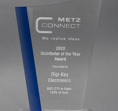 Digi-Key Electronics 获评 METZ CONNECT 年度分销商大奖