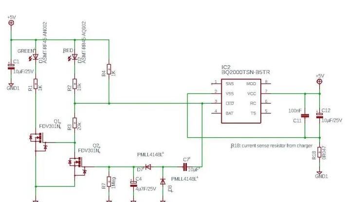 基于德州仪器 BQ2000TSN实现LED状态指示电池充电器电路设计方案