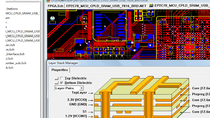 CYCLOEN EP2C70F672 CY7C68013A开发板硬件Protel原理图+PCB文件