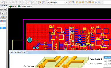 FT232RL芯片设计 USB转RS485_422串口板AD硬件原理图+PCB文件