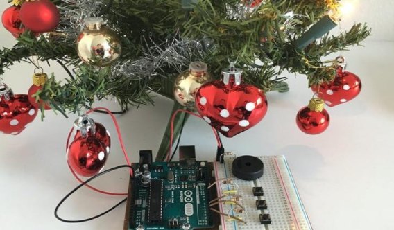 基于 Arduino 的压电圣诞歌曲（接线图+代码）