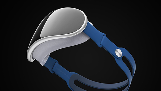 苹果 AR／VR 头戴设备渲染图曝光：正面全黑设计，头带可调节