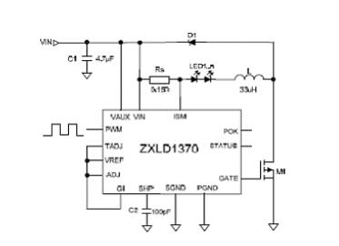 Diode ZXLD1370 60V LED驱动方案