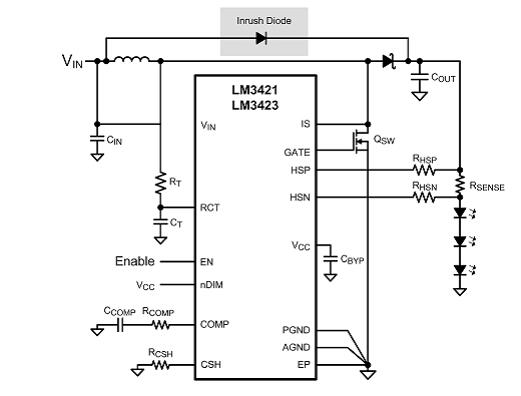 NS LM3421-3高压LED驱动方案