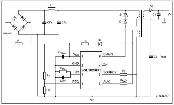 NXP SSL1623PH开关电源LED驱动方案