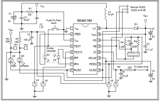 Microchip RE46C190低压烟雾检测可编程解决方案