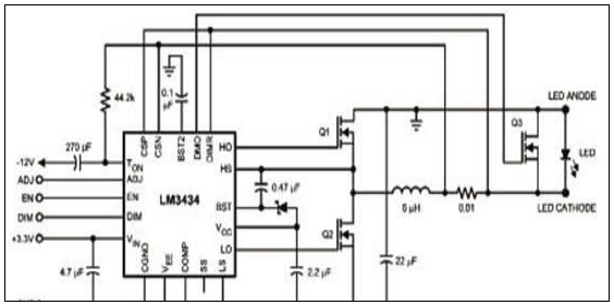 LM3434:20A输出LED电源解决方案