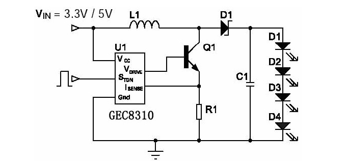 液晶显示器背光源LED驱动器GEC8310方案
