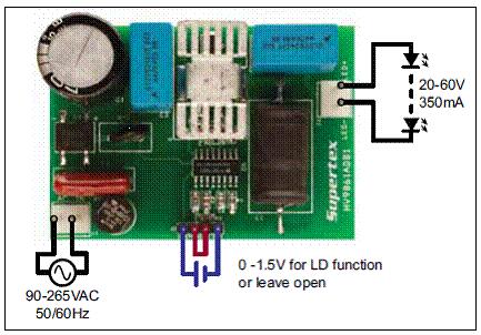 Supertex HV9861A 21W通用AC输入高亮LED驱动方案