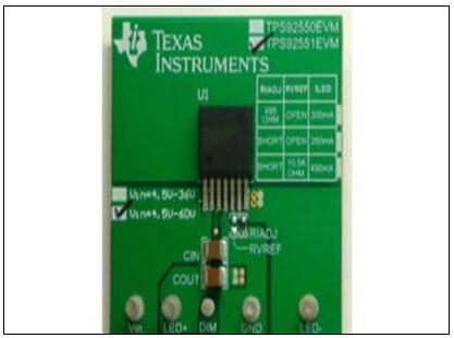 TI TPS92551 450mA 23W恒流微模块LED驱动解决方案