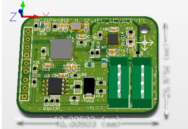 九轴MPU9250+485通讯传感模组电路方案（pcb+原理图）