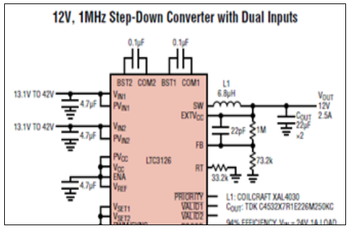基于Linear公司的LTC3216 42V 2.5A无损耗输入PowerPath电源解决方案