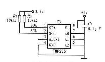 基于MSP430F247单片机和TMP275温度传感器+三端稳压器LM7805+ULN2003的测温仪设计应用方案