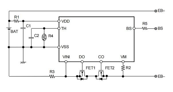 基于S-82R1A保护IC实现可监视电压的1节可充电锂电池保护电路设计方案