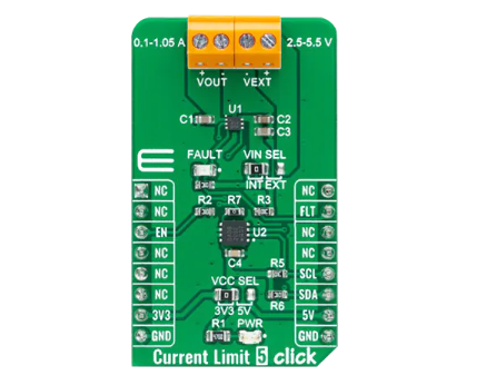 Mikroe限流5点击板Microchip Technology MIC2099限流配电开关的介绍、特性、及应用