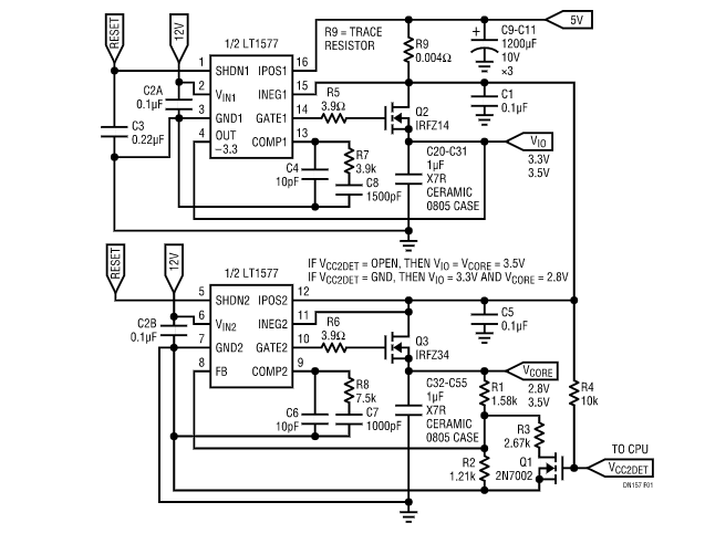 超快速线性稳压器LT1575/LT1577消除了所有大块钽和电解输出电容器