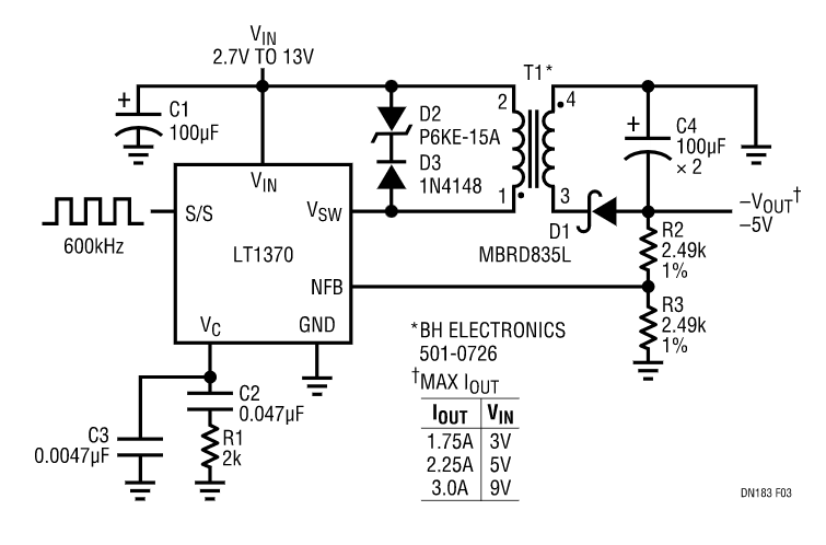 LT1370/LT1372电流模式切换器:一个500kHz, 6A单片升压转换器