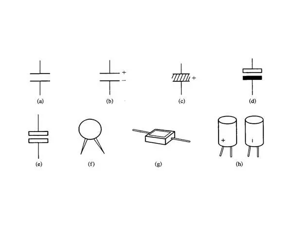 电容器符号：形状、标识、表示方法和变体