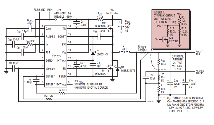 Linear Technology LTC1735第三代同步降压控制器的介绍、特性、及应用