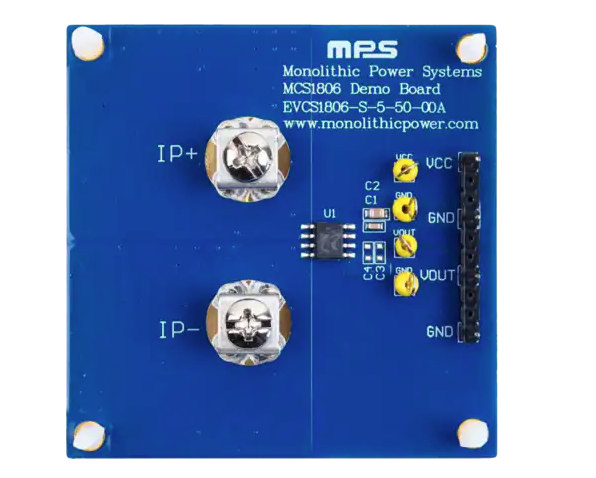 芯源MPS EVCS1806-S-X-Y-00A评估板（MCS1806GS-X-Y线性霍尔效应电流传感器）的介绍、特性、及应用