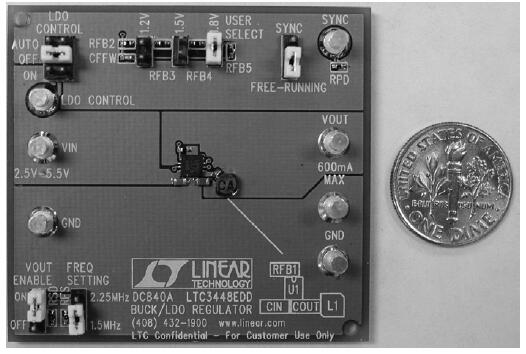 LTC3448 600mA开关变换器通过在轻负载下自动切换到线性调节器来降低噪声