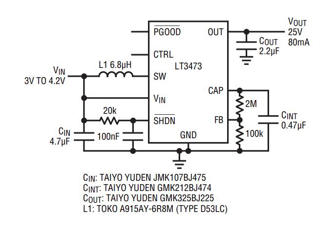 LT3473升压DC/DC转换器具有输出断开和自动突发模式的OLED驱动程序提高待机模式效率