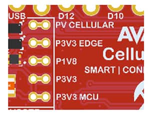 Microchip AVR IoT 開發板上的切割帶圖片