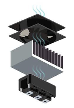 散热器和风扇的图像是一种高效的热管理解决方案