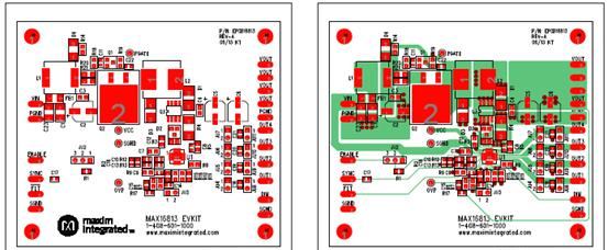 评估板MAX16813 EVK PCB元件顶层布局和走线图.png