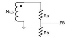 ΔV是补偿电压，VOUT 是输出电压，Ra和Rb为与FB脚相连的分压电阻.png