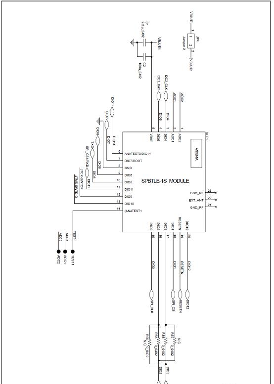 评估板STEVAL-IDB007V1M电路图: SPBTLE-1S模块(BlueNRG-1).png