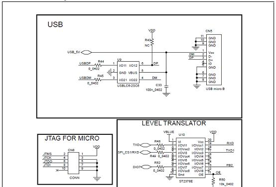 评估板STEVAL-IDB007V1M电路图:USB,电平转换器, micro JTAG.png