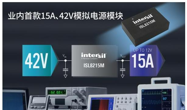 Intersil推出15A、42V单通道DC/DC步降模拟电源模块ISL8215M.png