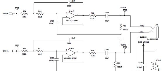 评估板EVAL-ADAU1466Z电路图:模拟输出通路0和1.png