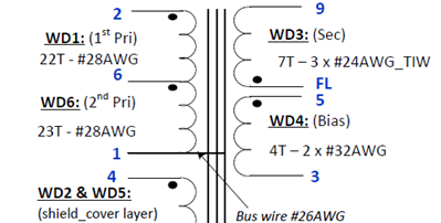 65W电源参考设计DER535<a target='_brank' class='color-015b84' href='/wiki-21.html '>变压器</a>电路图