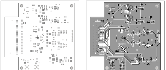 评估板MAX11192 EVK PCB设计图(2):左:顶层模板;右:顶层