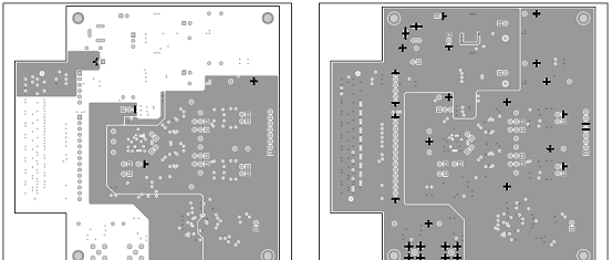 评估板MAX11192 EVK PCB设计图(4):左:内4层;右:内6层