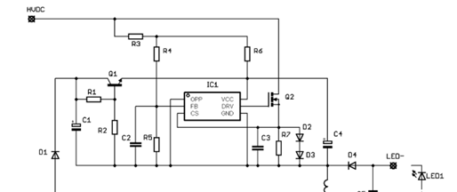 NCL30073典型非隔离(降压-升压)应用电路图