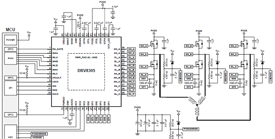DRV8305-Q1典型应用电路