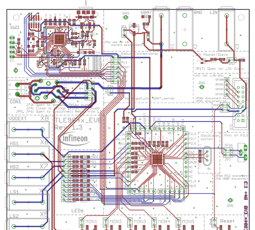 TLE984x系列评估板PCB设计合成图