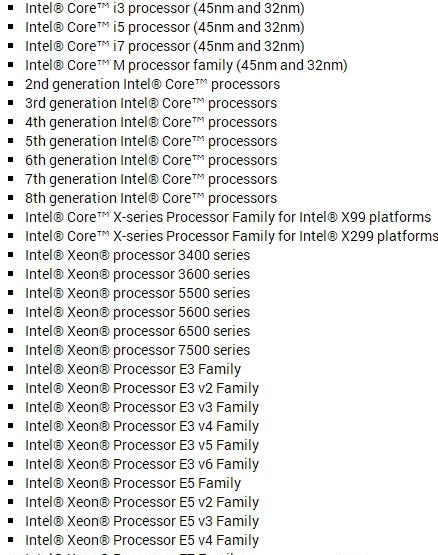 Intel发布漏洞CPU完整名单：1到8代酷睿全部中招.png