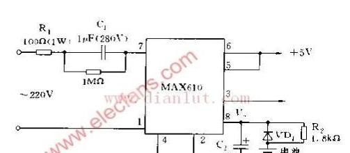 MAX610不间断5V电源电路.png